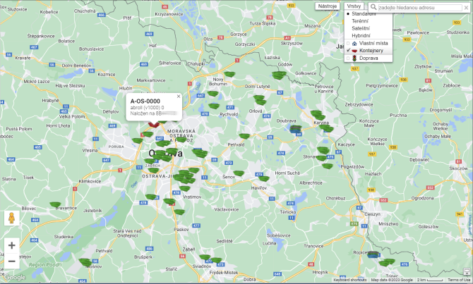 webdispeink - mapa kontejner